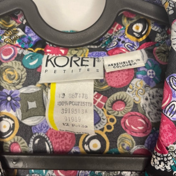 Vintage Koret Petites Button Pattern Blouse - Picture 6 of 6